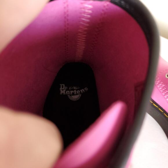 NEW Dr. Martens Zavala Pink Unisex Combat Boots 8 Eye Laceup Booties - Picture 13 of 13